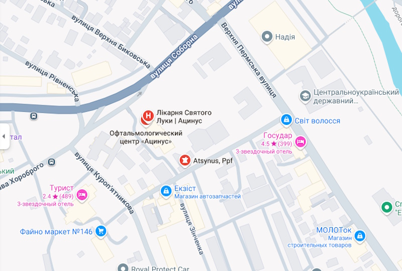 Ацинус Кропивницький  карта