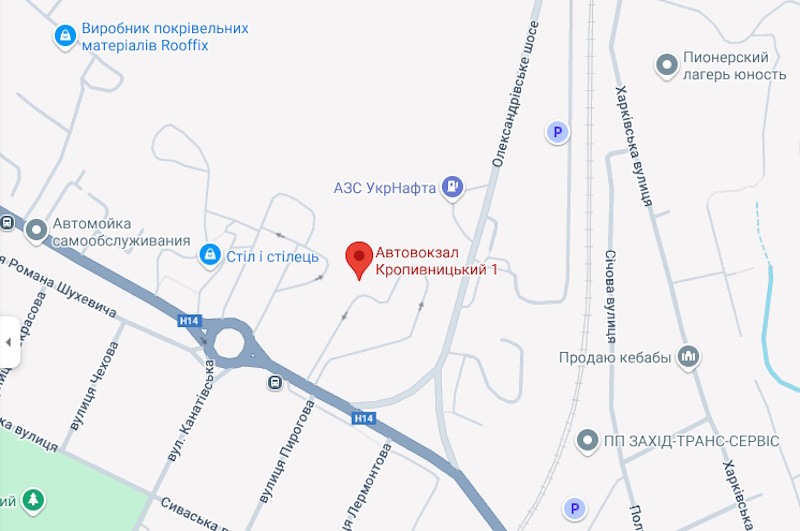 Новий автовокзал Кропивницький карта