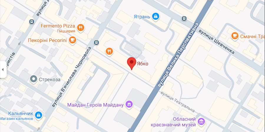 Ябко в Кропивницком карта