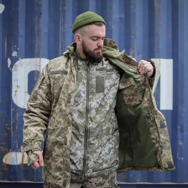 зимняя куртка в камуфляже пиксель